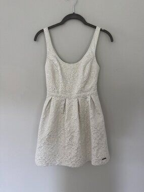 Abercrombie & Fitch brocade open-back Adress cream with silver floral 00 (NWOT)